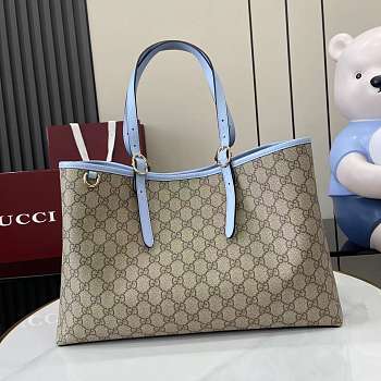 Gucci GG Emblem Medium Tote Bag Light Blue 38x25x15cm
