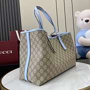 Gucci GG Emblem Medium Tote Bag Light Blue 38x25x15cm - 5