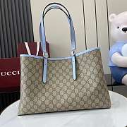 Gucci GG Emblem Medium Tote Bag Light Blue 38x25x15cm - 2