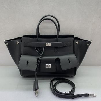 Balenciaga Bel Air Carry All Bag Small Black Silver 30cm