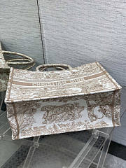 Dior Large Book Tote White Beige Embroidery 42x35x18.5cm - 2