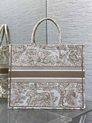 Dior Large Book Tote White Beige Embroidery 42x35x18.5cm - 4