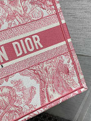 Dior Medium Book Tote White Yarrow Pink 36.5x27.5x16.5cm - 6