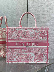 Dior Large Book Tote White Yarrow Pink 42x35x18.5cm - 1