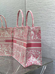 Dior Large Book Tote White Yarrow Pink 42x35x18.5cm - 6