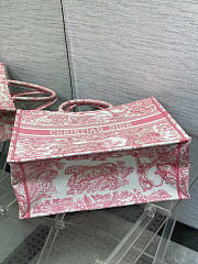 Dior Large Book Tote White Yarrow Pink 42x35x18.5cm - 4
