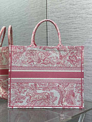 Dior Large Book Tote White Yarrow Pink 42x35x18.5cm - 3