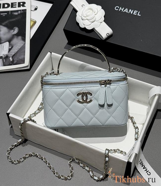 Chanel 25s Coco Crush Vanity Handle Light Blue Caviar 17x9.5x8cm - 1