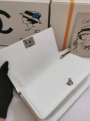 Chanel Leboy Bag Pearl Chevron White 25cm - 4