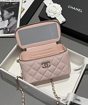 Chanel 25s Coco Crush Vanity Handle Caviar Pink 17x9.5x8cm - 5