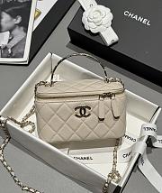 Chanel 25s Coco Crush Vanity Handle Caviar Beige 17x9.5x8cm - 1