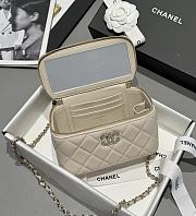 Chanel 25s Coco Crush Vanity Handle Caviar Beige 17x9.5x8cm - 5