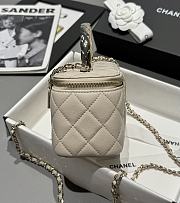 Chanel 25s Coco Crush Vanity Handle Caviar Beige 17x9.5x8cm - 3