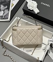 Chanel 25s Coco Crush Vanity Handle Caviar Beige 17x9.5x8cm - 2