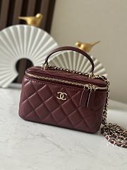 Chanel Handle Vanity Case Red Wine Bag 17x10x8cm - 1