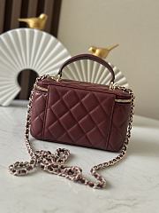 Chanel Handle Vanity Case Red Wine Bag 17x10x8cm - 4