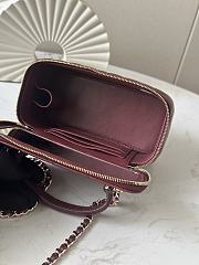 Chanel Handle Vanity Case Red Wine Bag 17x10x8cm - 3