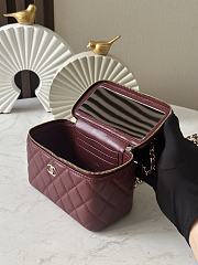 Chanel Handle Vanity Case Red Wine Bag 17x10x8cm - 2