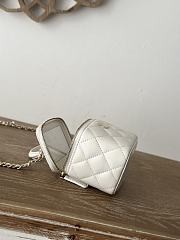 Chanel Mini Top Handle Vanity White Gold Lambskin 11x8.5x7cm - 6
