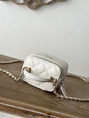 Chanel Mini Top Handle Vanity White Gold Lambskin 11x8.5x7cm - 5
