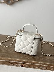 Chanel Mini Top Handle Vanity White Gold Lambskin 11x8.5x7cm - 2