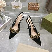 Gucci Slingback With Marina Chain Black Patent 10cm - 1