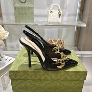 Gucci Slingback With Marina Chain Black Patent 10cm - 4