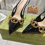 Gucci Slingback With Marina Chain Black Patent 10cm - 2