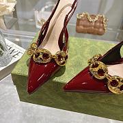 Gucci Slingback With Marina Chain Red Patent 10cm - 3