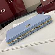 Gucci Bi-color GG Marmont Zip Around Wallet Blue 19x10.5x2cm - 3
