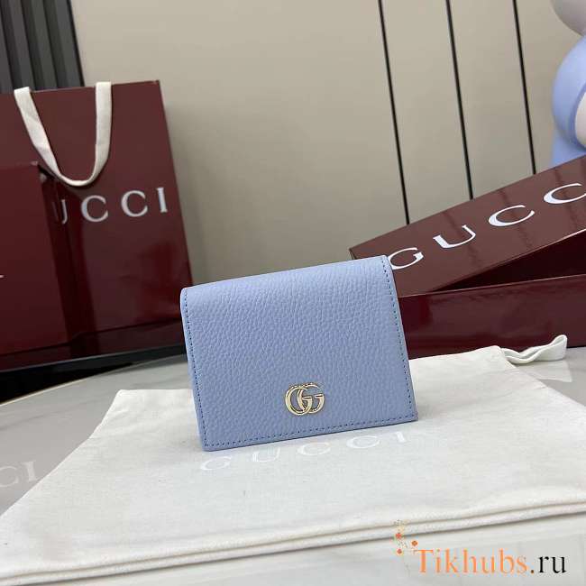 Gucci Bi-color GG Marmont Small Wallet Blue 11x8.5x3cm - 1