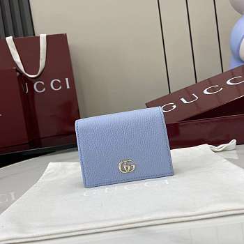 Gucci Bi-color GG Marmont Small Wallet Blue 11x8.5x3cm