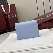 Gucci Bi-color GG Marmont Small Wallet Blue 11x8.5x3cm - 3