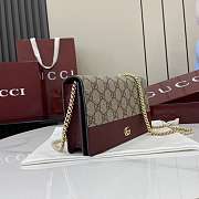 Gucci GG Marmont Wallet On Chain Beige Red 20x12.5x4cm - 5
