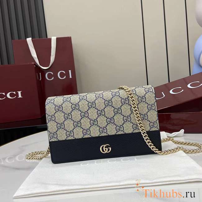 Gucci GG Marmont Wallet On Chain Beige Blue 20x12.5x4cm - 1