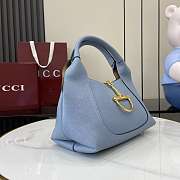 Gucci Softbit Medium Top Handle Bag Blue 27.5x21x16cm - 4