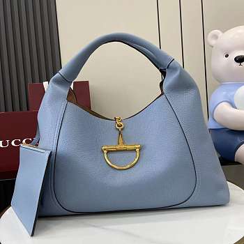 Gucci Softbit Maxi Shoulder Bag Blue 46x26x16cm