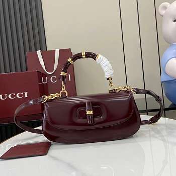 Gucci Bamboo Diva Medium Bag Red 26.6x13x8cm