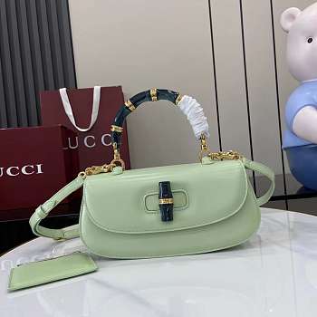 Gucci Bamboo Diva Medium Bag Light Green 26.6x13x8cm