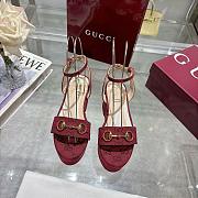 Gucci Women's Horsebit Flatform Sandal Red 7.5cm - 2