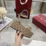Gucci Women's Horsebit Flatform Sandal Beige 7.5cm - 3