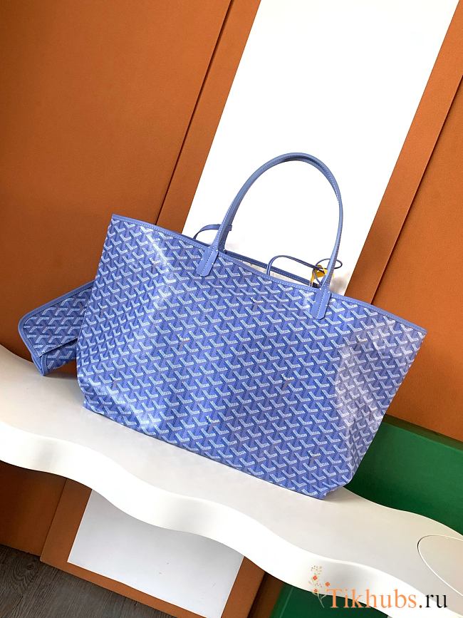 Goyard Goyardine Monogram Tote Blue 40x34cm - 1
