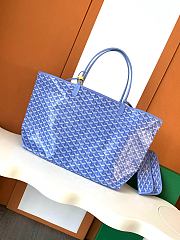 Goyard Goyardine Monogram Tote Blue 40x34cm - 4