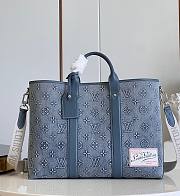Louis Vuitton LV Monogram Wash Denim Weekend Tote 43x34x17.5cm - 1