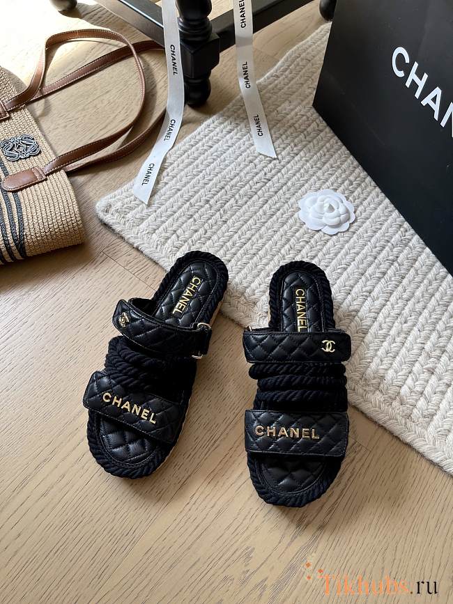Chanel Black Slides 28 - 1