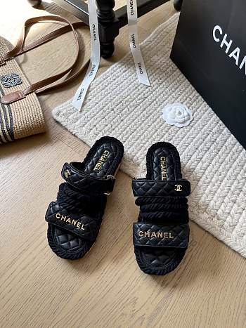 Chanel Black Slides 28