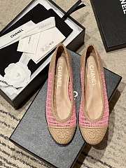 Chanel Flats Raffia Pink - 2
