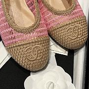 Chanel Flats Raffia Pink - 3