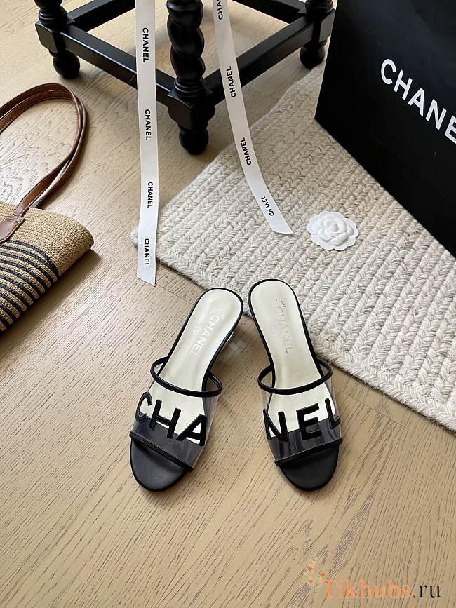 Chanel PVC Black Heel 5cm - 1