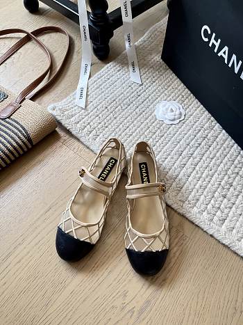 Chanel Coco Beach Mary Janes Beige
